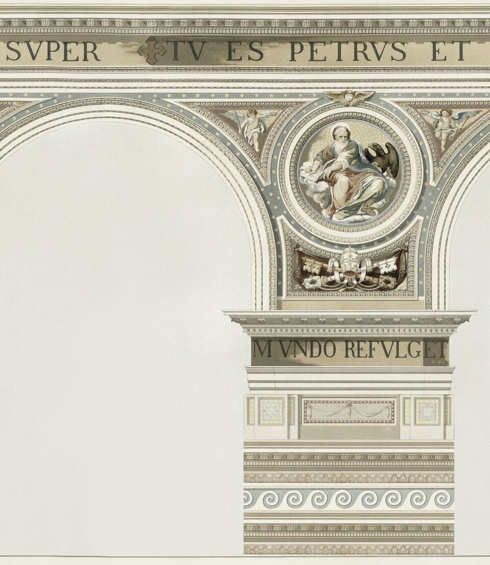 Set di 3 carte da parati stampate in digitale Basilique