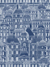 Set di 3 carte da parati stampate in digitale Louvre Blue