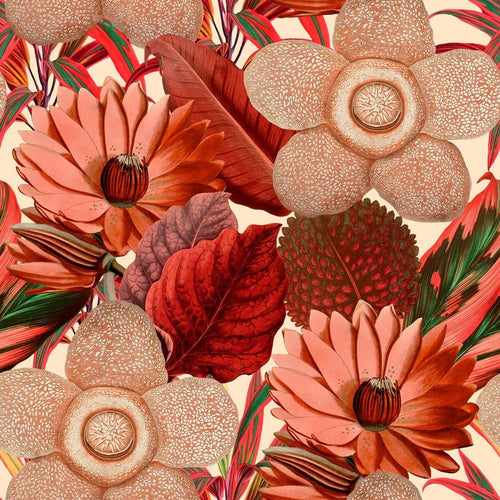 Set di 3 carte da parati stampate in digitale Water Lilies Taupe