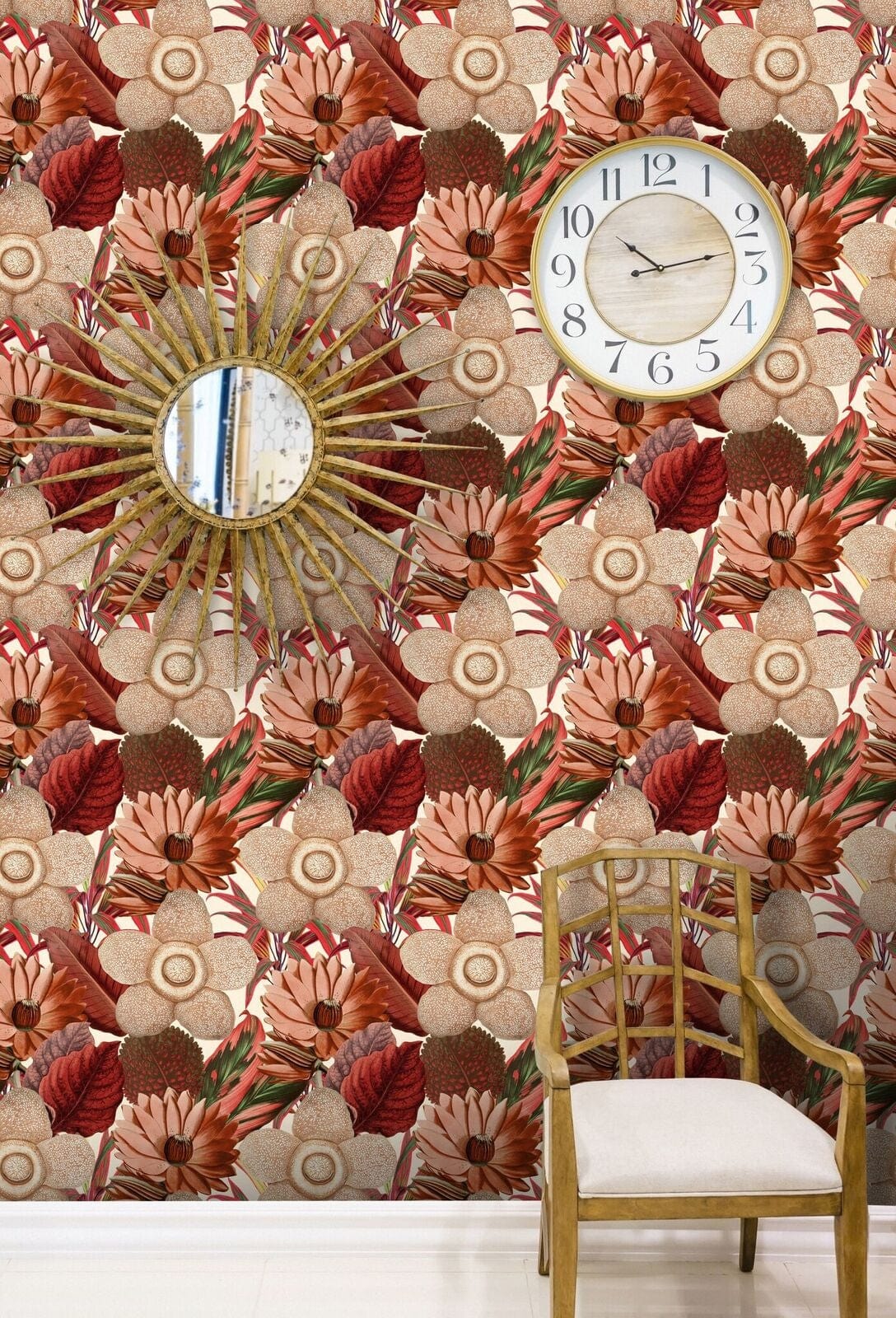 Set di 3 carte da parati stampate in digitale Water Lilies Taupe (1)