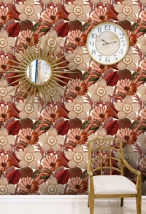 Set di 3 carte da parati stampate in digitale Water Lilies Taupe (1)