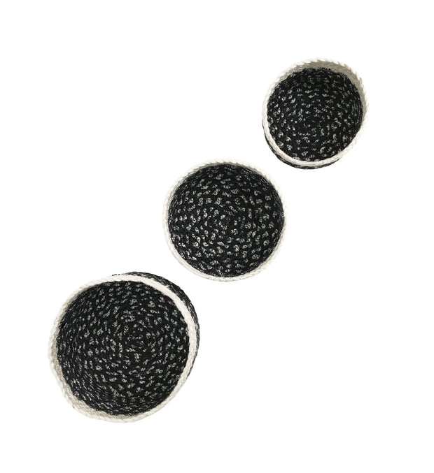 Set di 3 ceste iuta Bicolor S3 Nero (2)