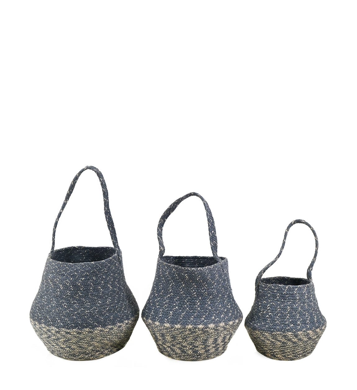 Set di 3 ceste iuta Hood S3 Blu