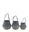 Set di 3 ceste iuta Hood S3 Blu