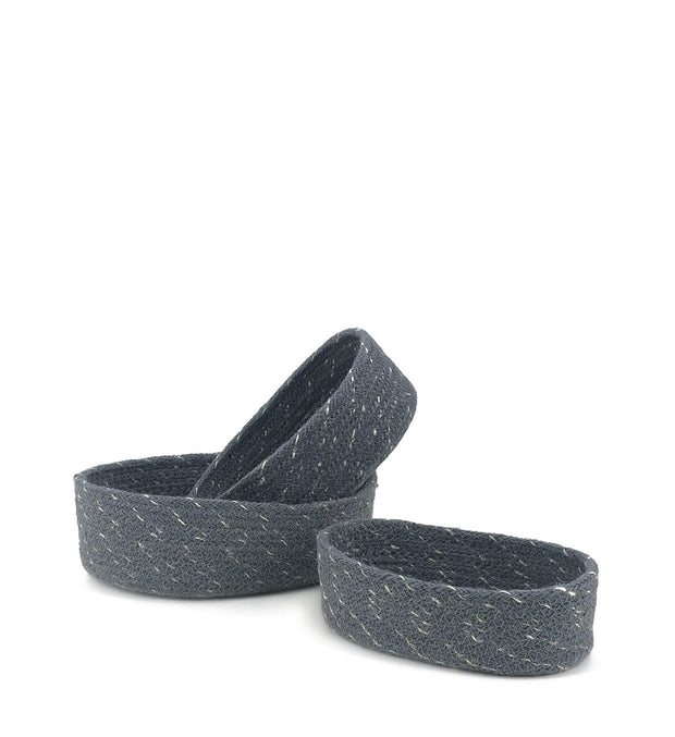 Set di 3 ceste iuta Oval S3 Blu