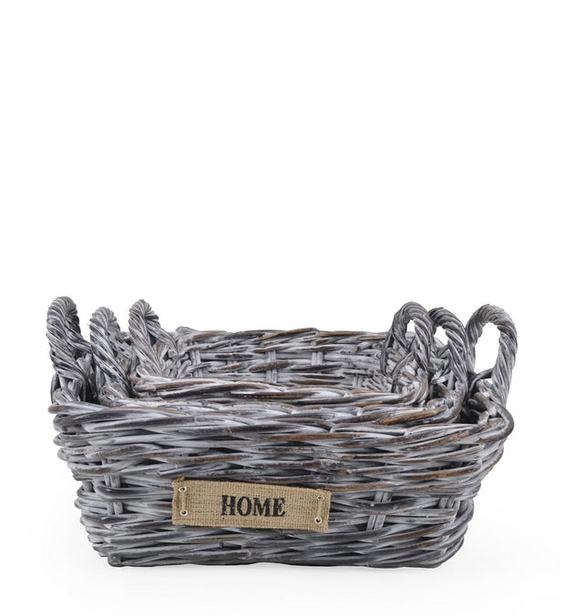Set di 3 ceste rattan Acra Square Grigio (1)