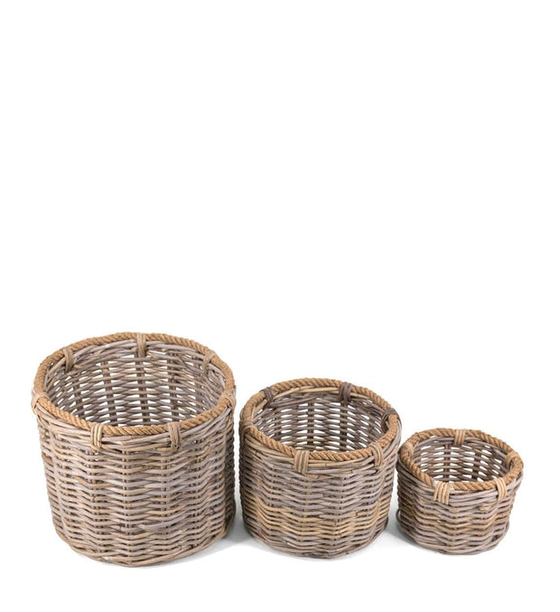 Set di 3 ceste rattan Basketry Naturale