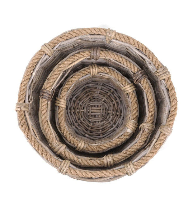 Set di 3 ceste rattan Basketry Naturale (1)