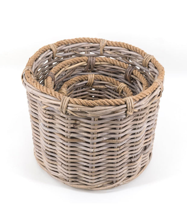 Set di 3 ceste rattan Basketry Naturale (2)