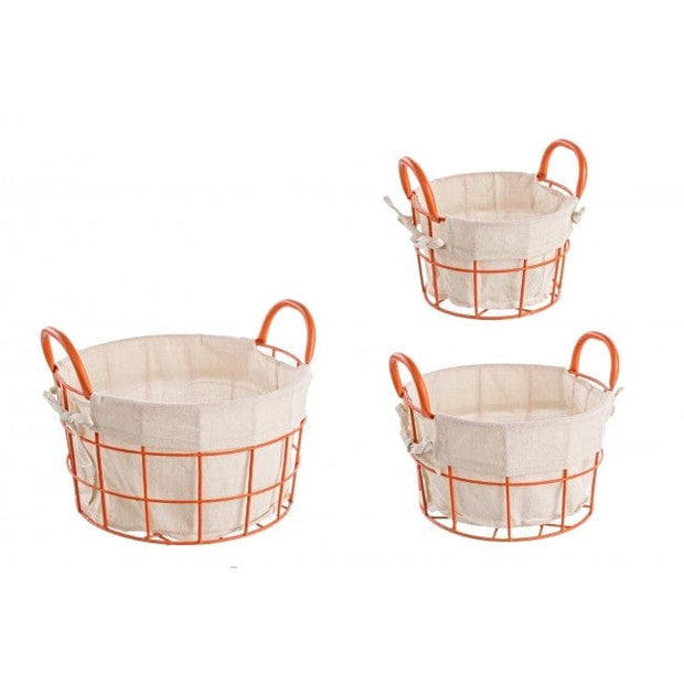 Set di 3 ceste Samar Arancia