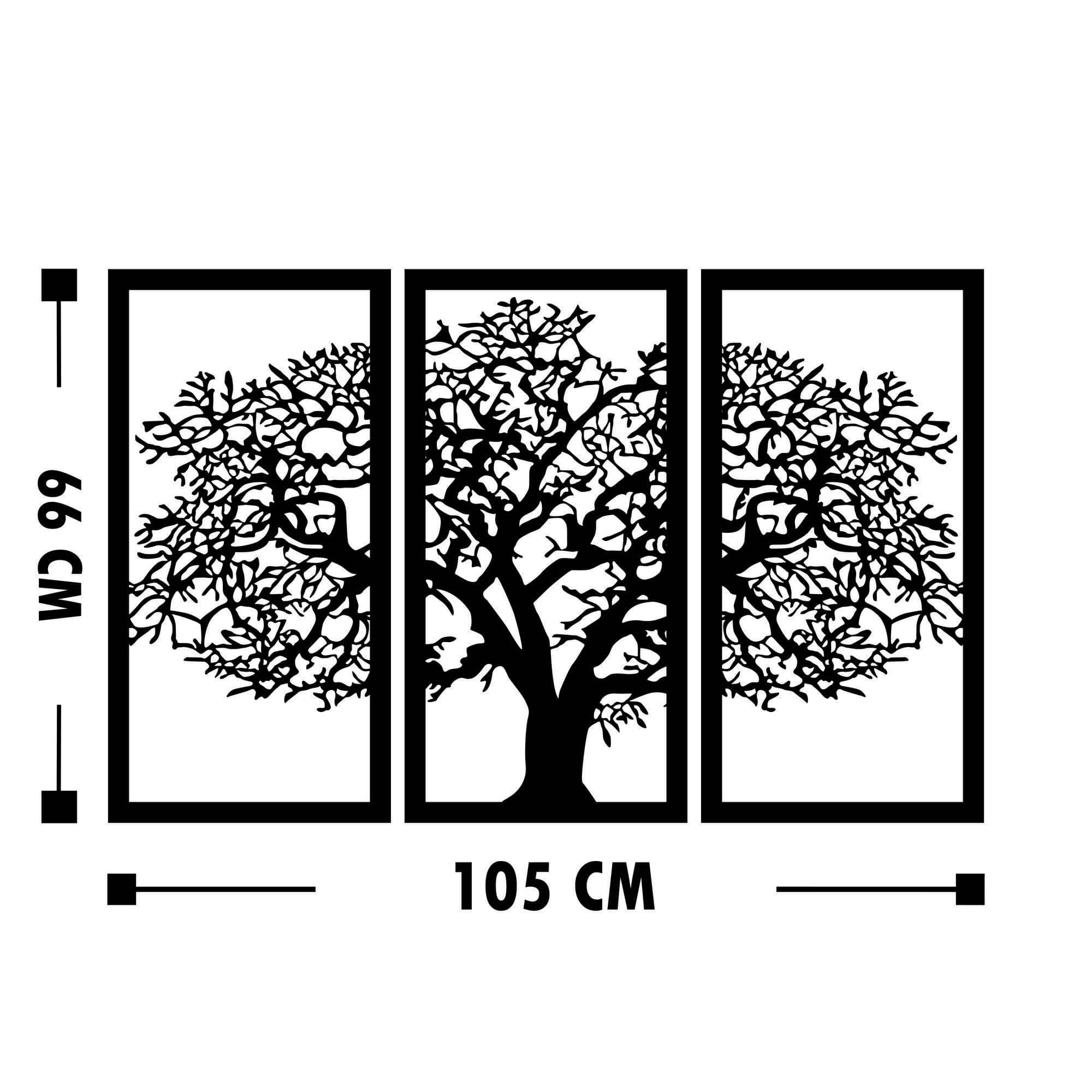 Set di 3 Decorazione da parete Agac 5 Nero (3)