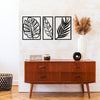 Set di 3 Decorazione da parete Leaf 2 Nero