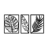 Set di 3 Decorazione da parete Leaf 2 Nero (1)
