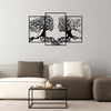 Set di 3 Decorazione da parete Love Tree Nero (1)