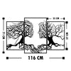 Set di 3 Decorazione da parete Love Tree Nero (3)