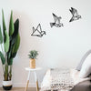 Set di 3 Decorazione da parete Oragami Nero (2)