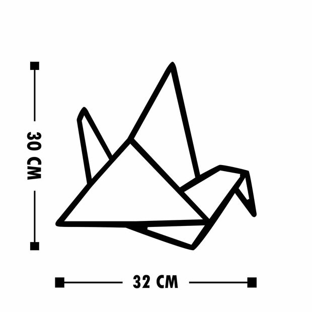 Set di 3 Decorazione da parete Oragami Nero (5)