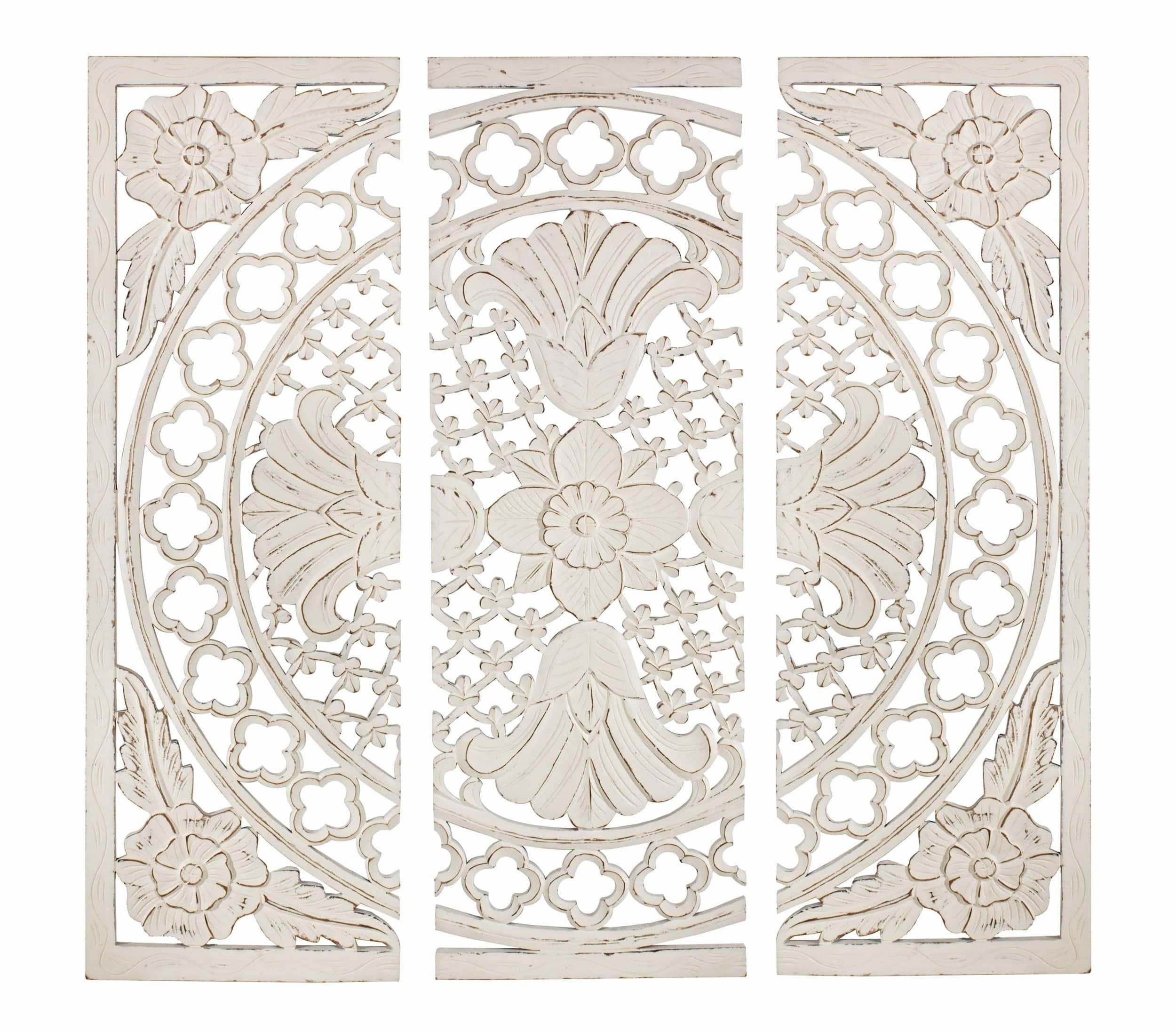 Set di 3 Decorazione da parete Vishal Square Bianco