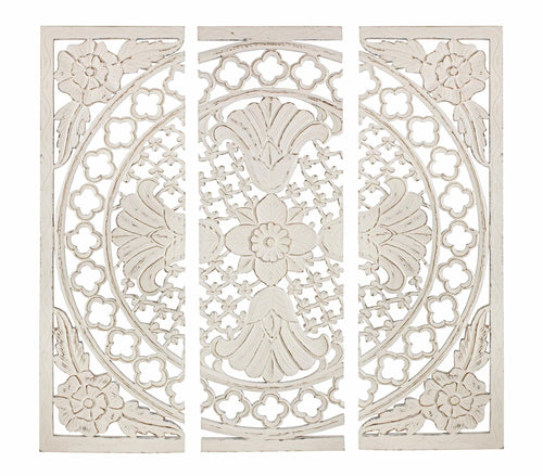 Set di 3 Decorazione da parete Vishal Square Bianco