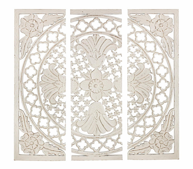 Set di 3 Decorazione da parete Vishal Square Bianco