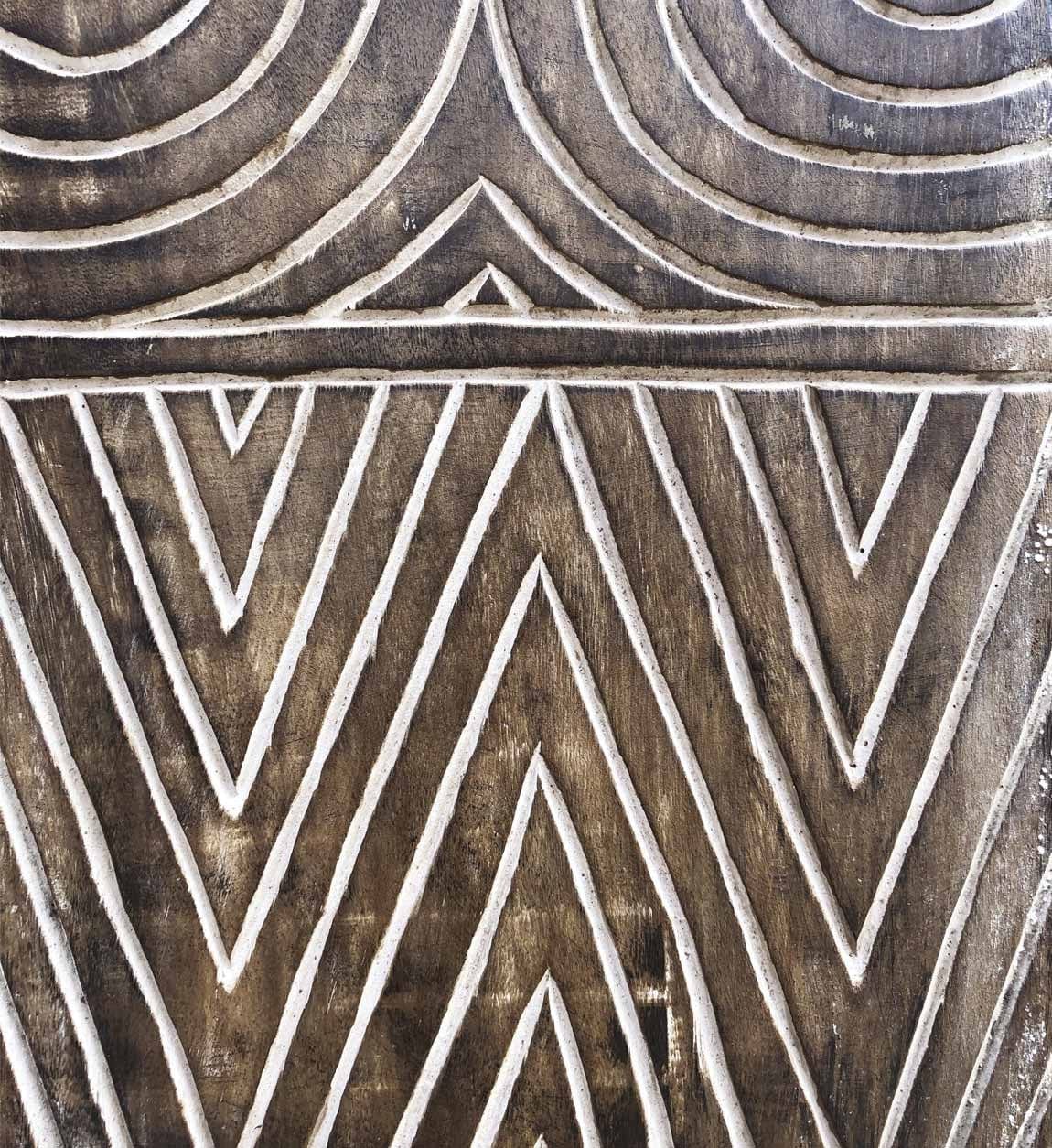 Set di 3 decorazioni da parete Geometric Carved Naturale, 105 x 140 cm (3)