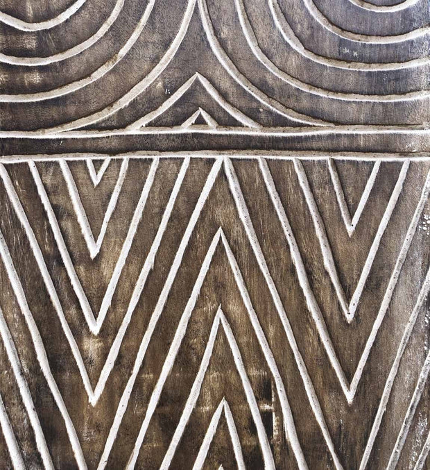 Set di 3 decorazioni da parete Geometric Carved Naturale, 105 x 140 cm (3)