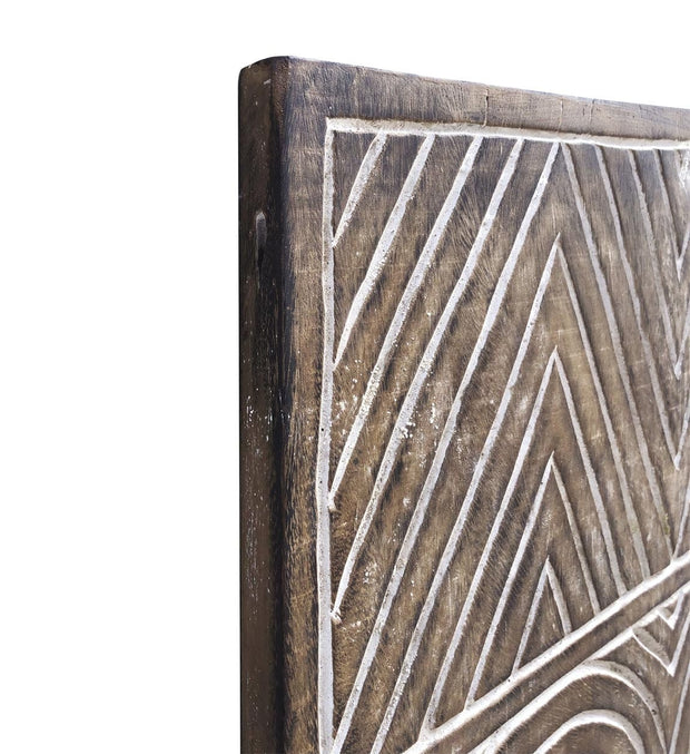 Set di 3 decorazioni da parete Geometric Carved Naturale, 105 x 140 cm (4)