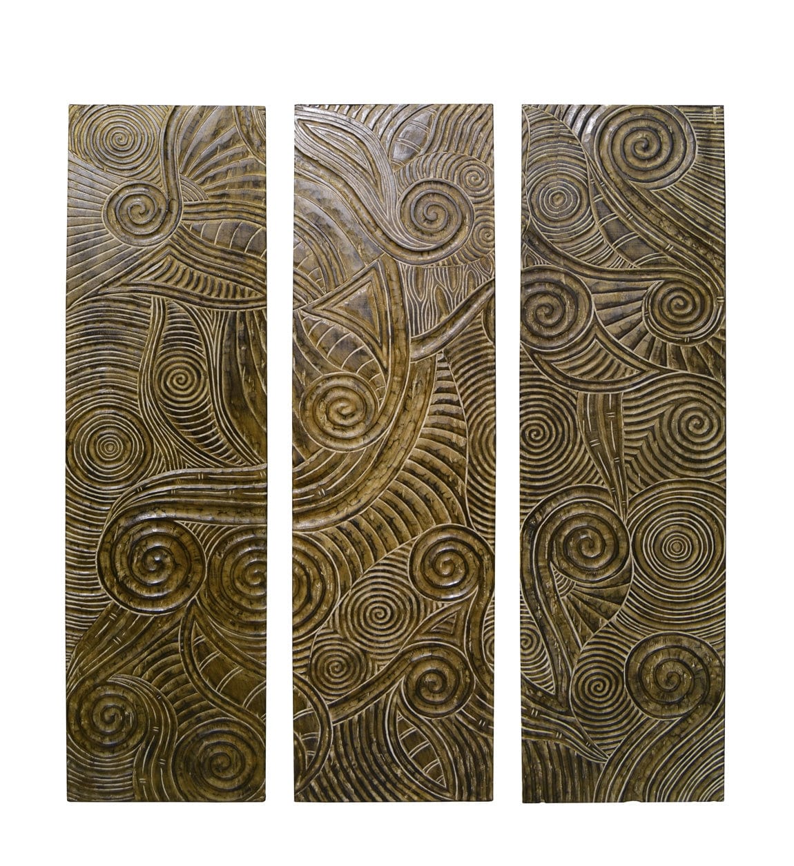 Set di 3 decorazioni da parete Grande Carved Naturale, 150 x 180 cm