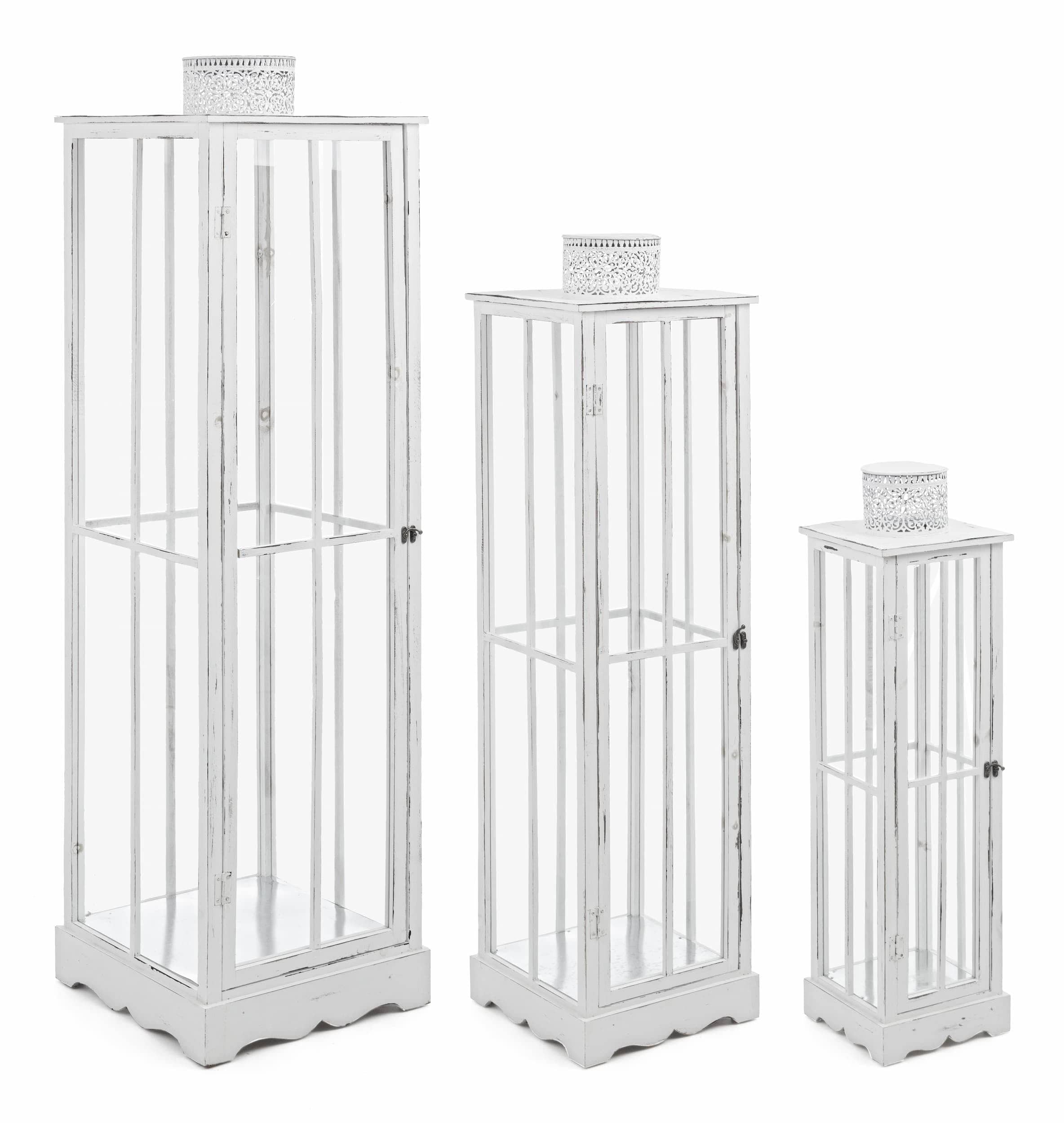Set di 3 lanterne decorative Astana Bianco