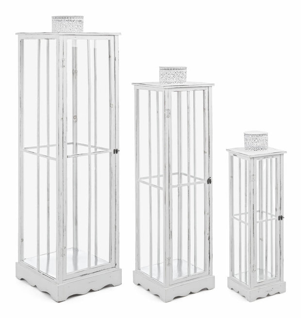 Set di 3 lanterne decorative Astana Bianco