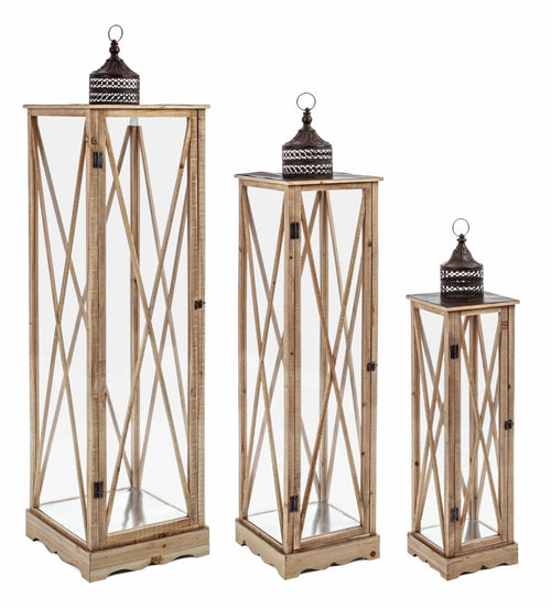 Set di 3 lanterne decorative Bucharest Naturale