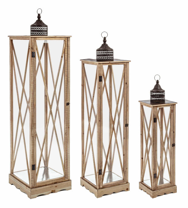 Set di 3 lanterne decorative Bucharest Naturale