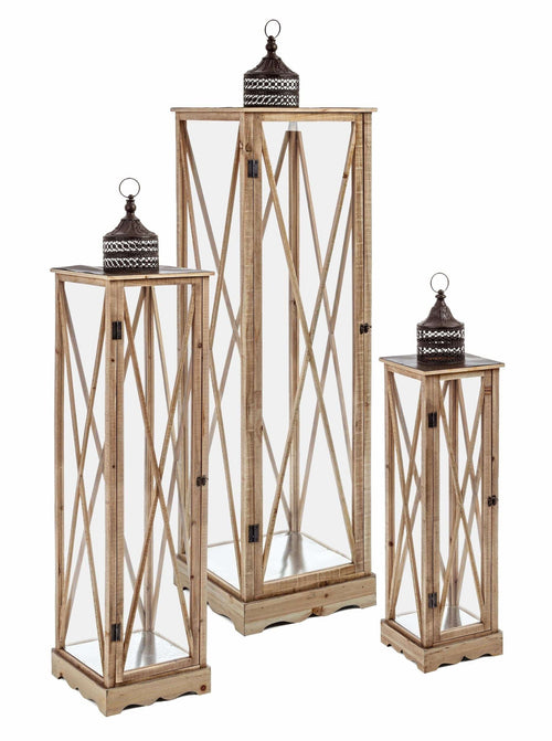 Set di 3 lanterne decorative Bucharest Naturale (1)