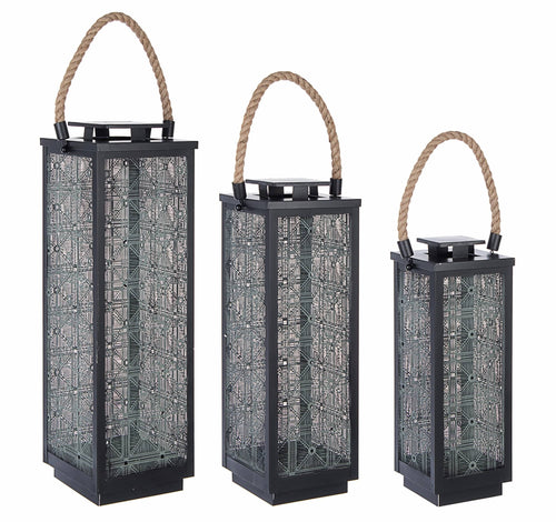Set di 3 lanterne decorative Hamisi Square Nero