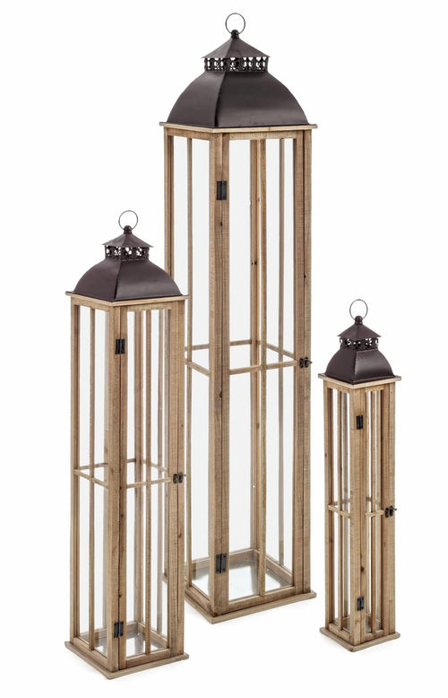 Set di 3 lanterne decorative Helsinki Naturale (1)