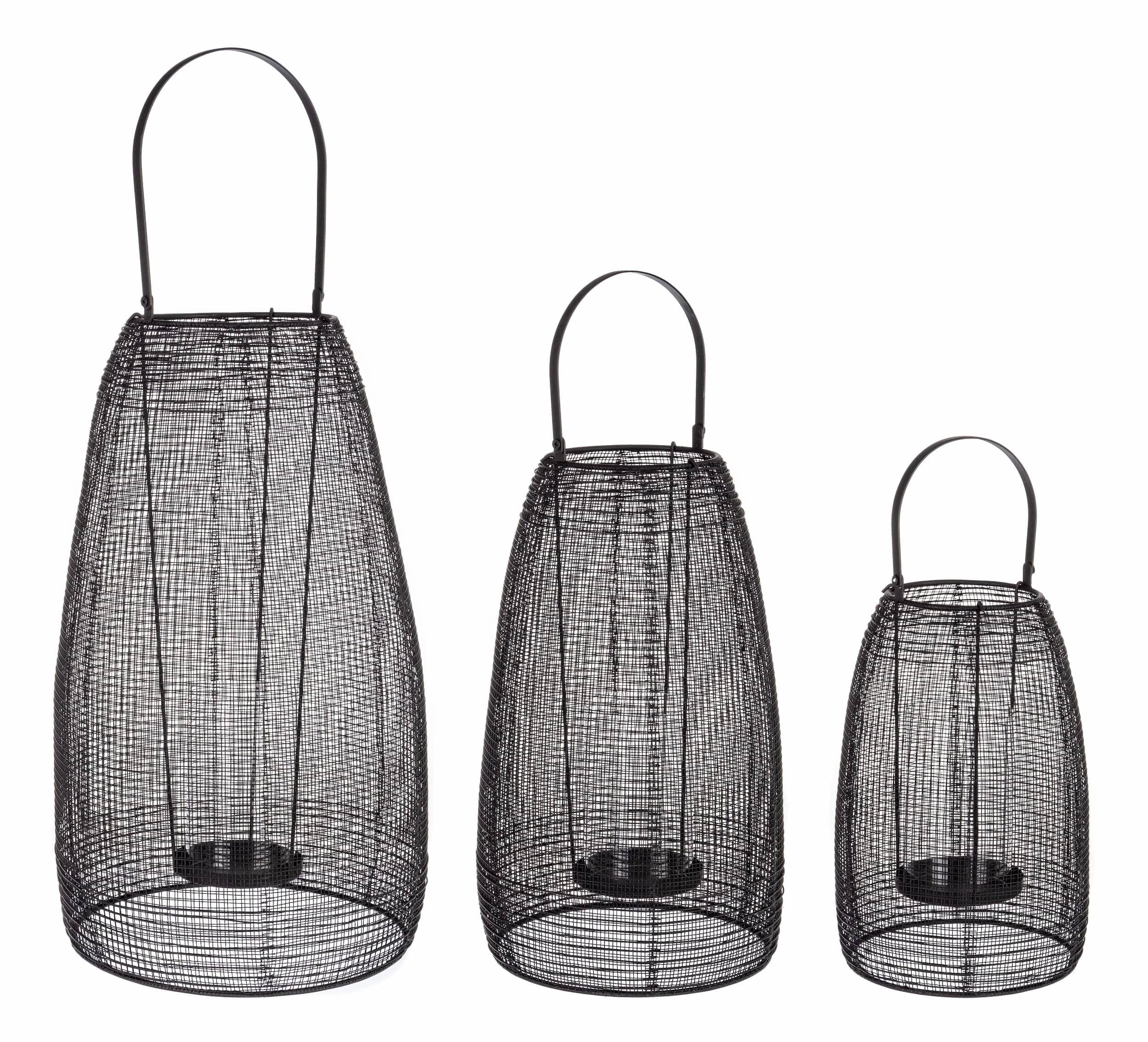 Set di 3 lanterne decorative Nucleos Nero