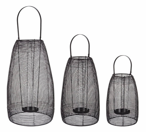 Set di 3 lanterne decorative Nucleos Nero
