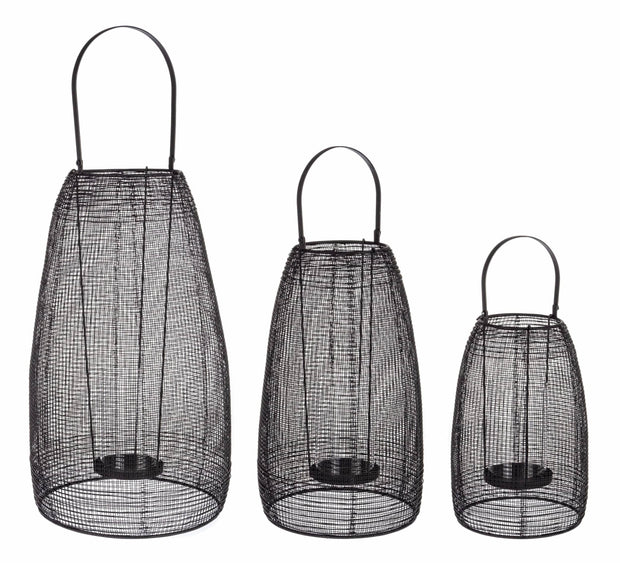 Set di 3 lanterne decorative Nucleos Nero
