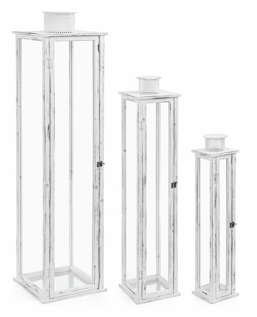 Set di 3 lanterne decorative Ottawa Bianco