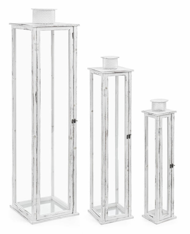 Set di 3 lanterne decorative Ottawa Bianco