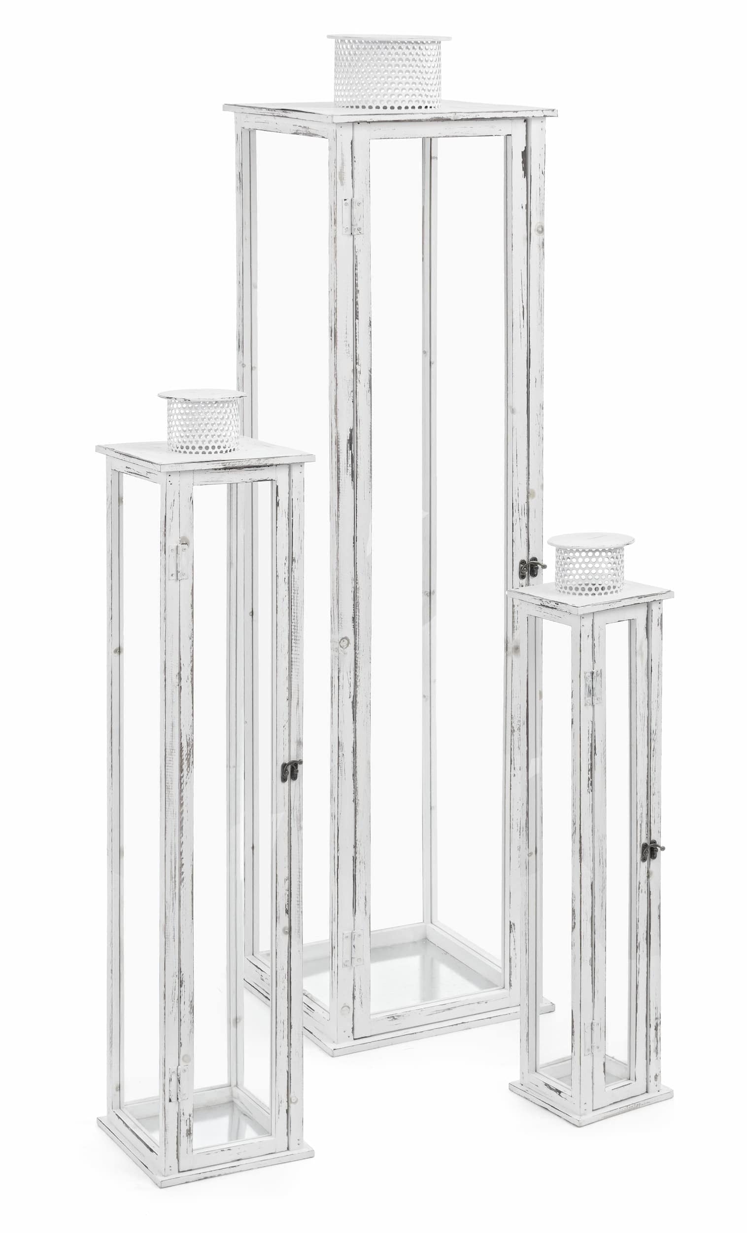 Set di 3 lanterne decorative Ottawa Bianco (1)