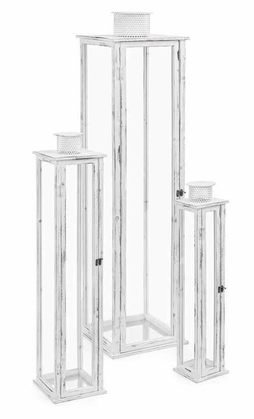 Set di 3 lanterne decorative Ottawa Bianco (1)