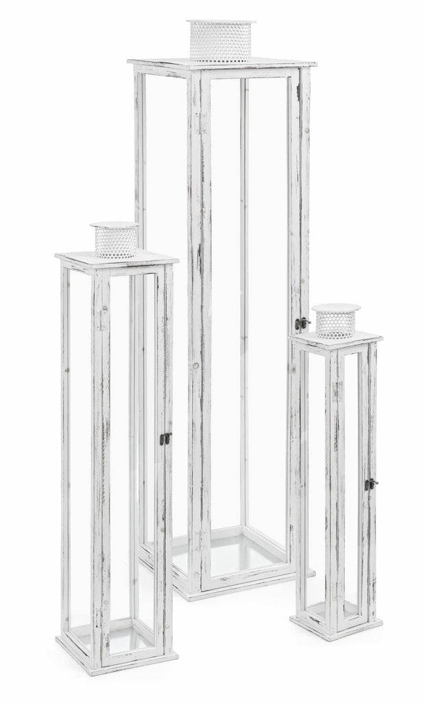Set di 3 lanterne decorative Ottawa Bianco (1)