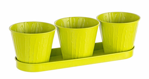 Set di 3 Pentole da giardino Bark Verde