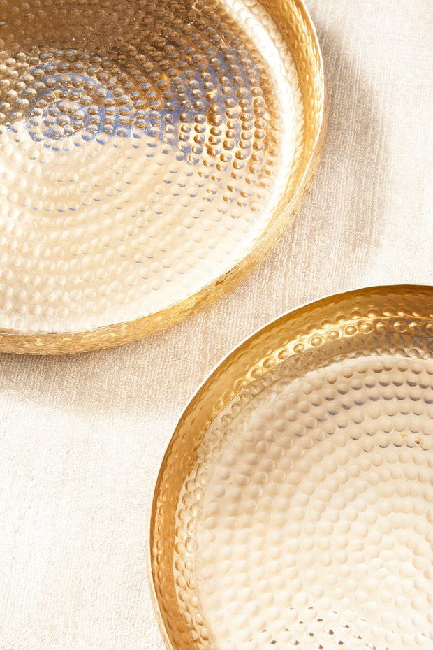 Set di 3 piatti decorativi Varanasi Round Oro (2)