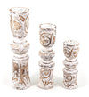 Set di 3 portacandele Harold Bianco