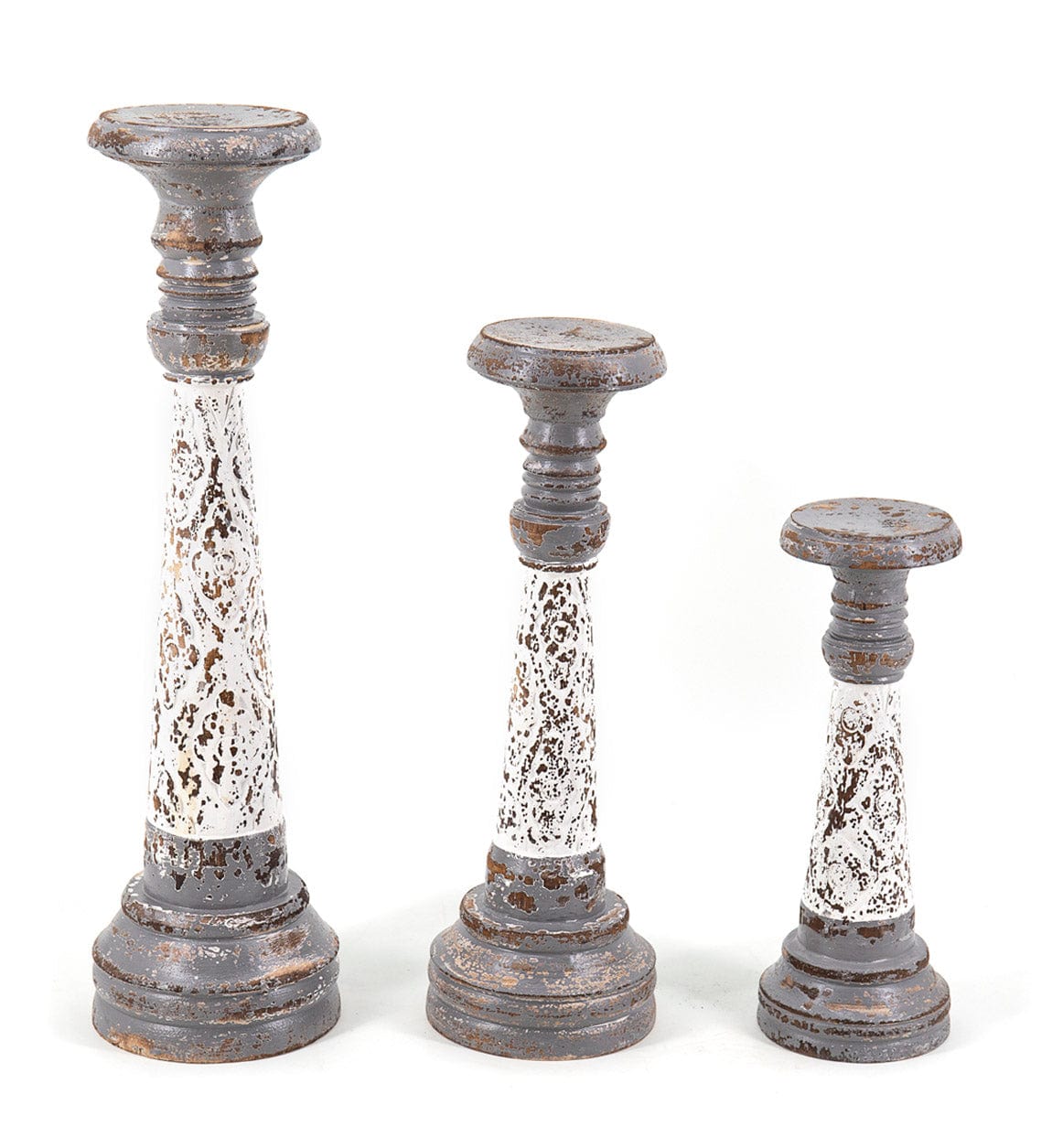 Set di 3 portacandele Harold Grigio
