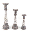 Set di 3 portacandele Harold Grigio