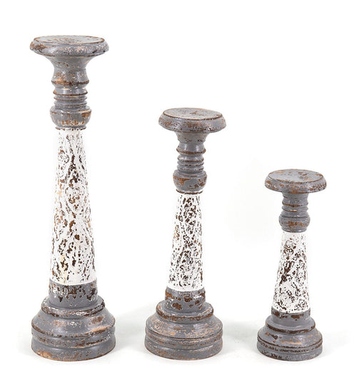 Set di 3 portacandele Harold Grigio