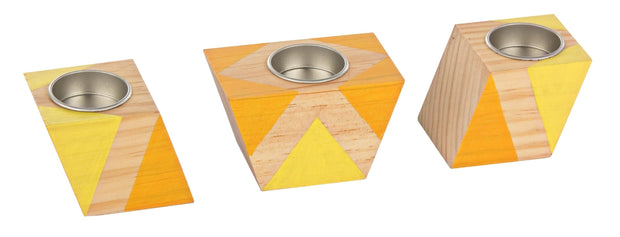 Set di 3 portacandele Rectangular Multicolore (1)